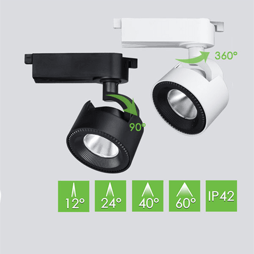 20W ME308 LED Track Lighting | Black Track Light