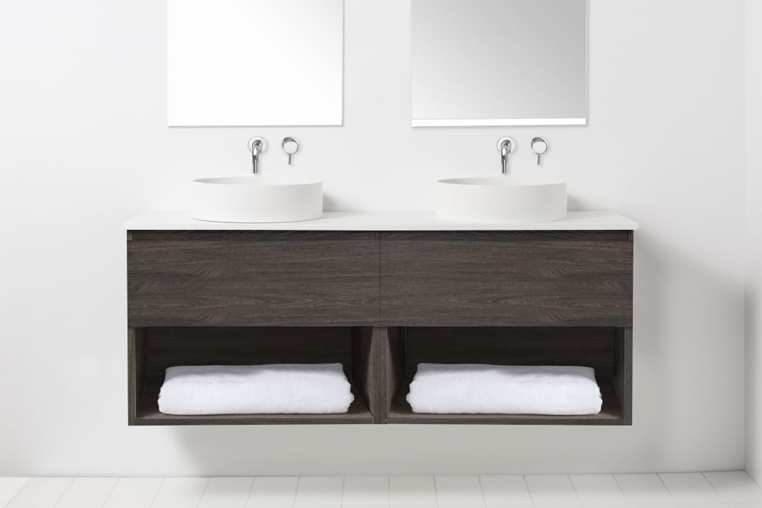 Soft Solid-Surface 1550, 2 Drawers, 2 Open Shelves
