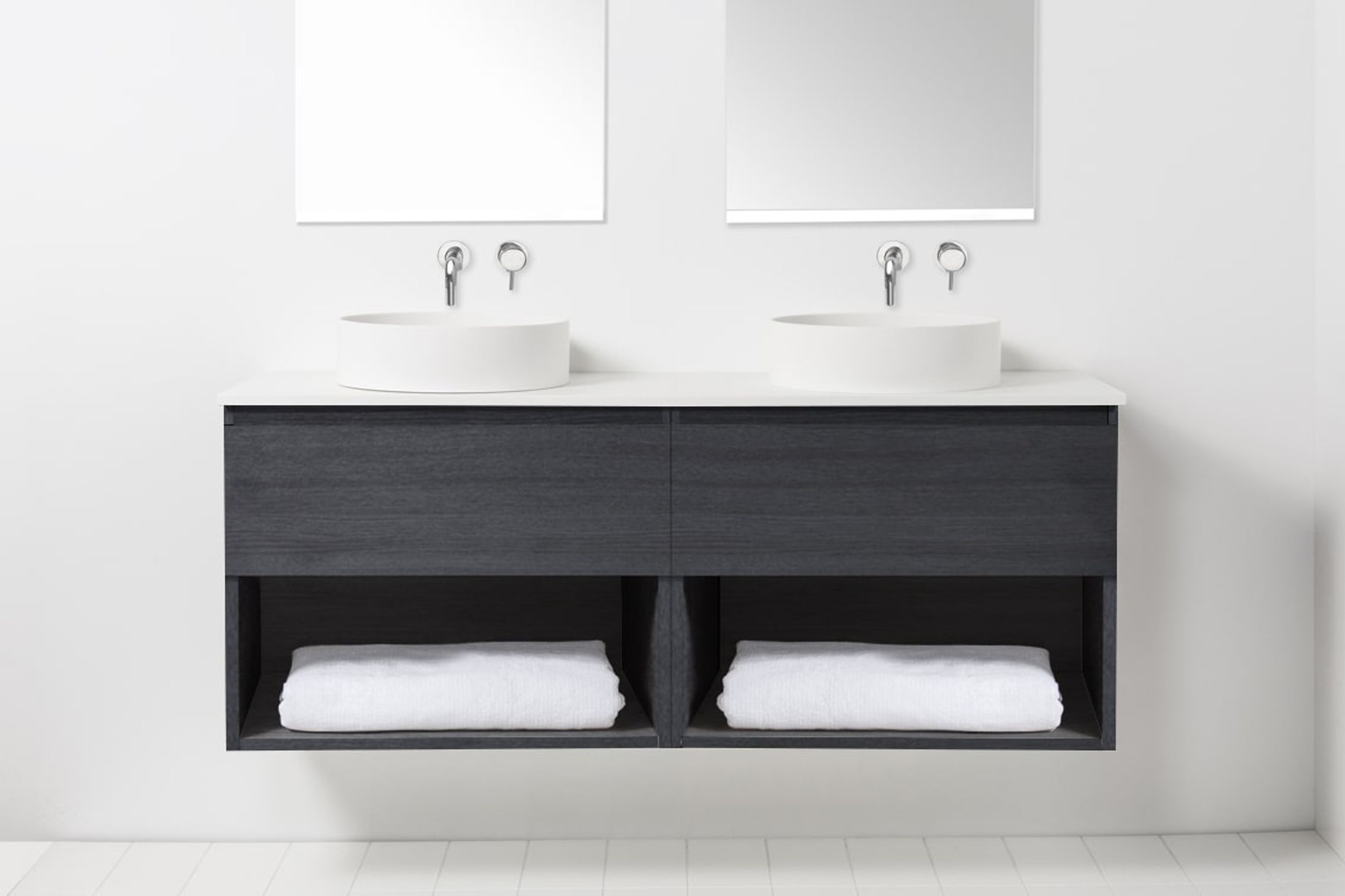 Soft Solid-Surface 1550, 2 Drawers, 2 Open Shelves