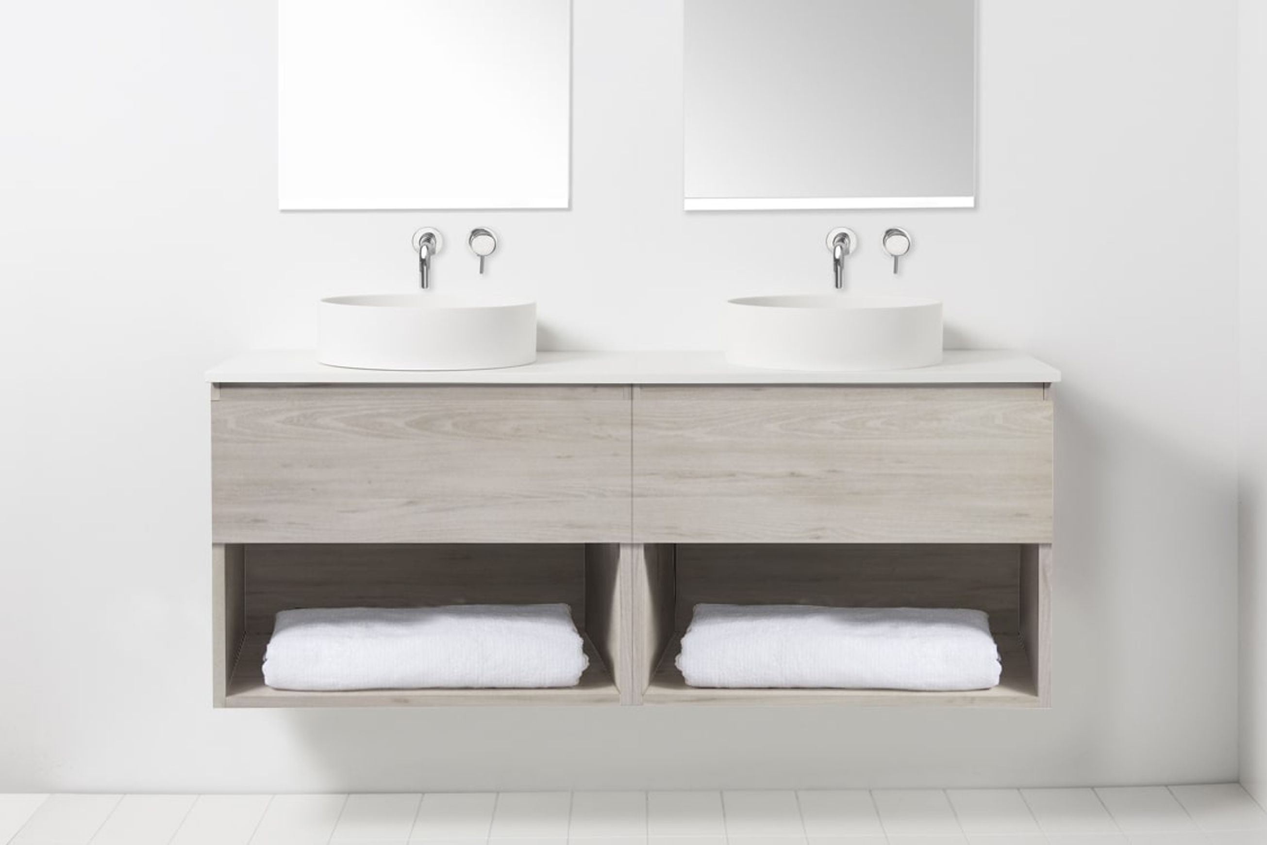 Soft Solid-Surface 1550, 2 Drawers, 2 Open Shelves