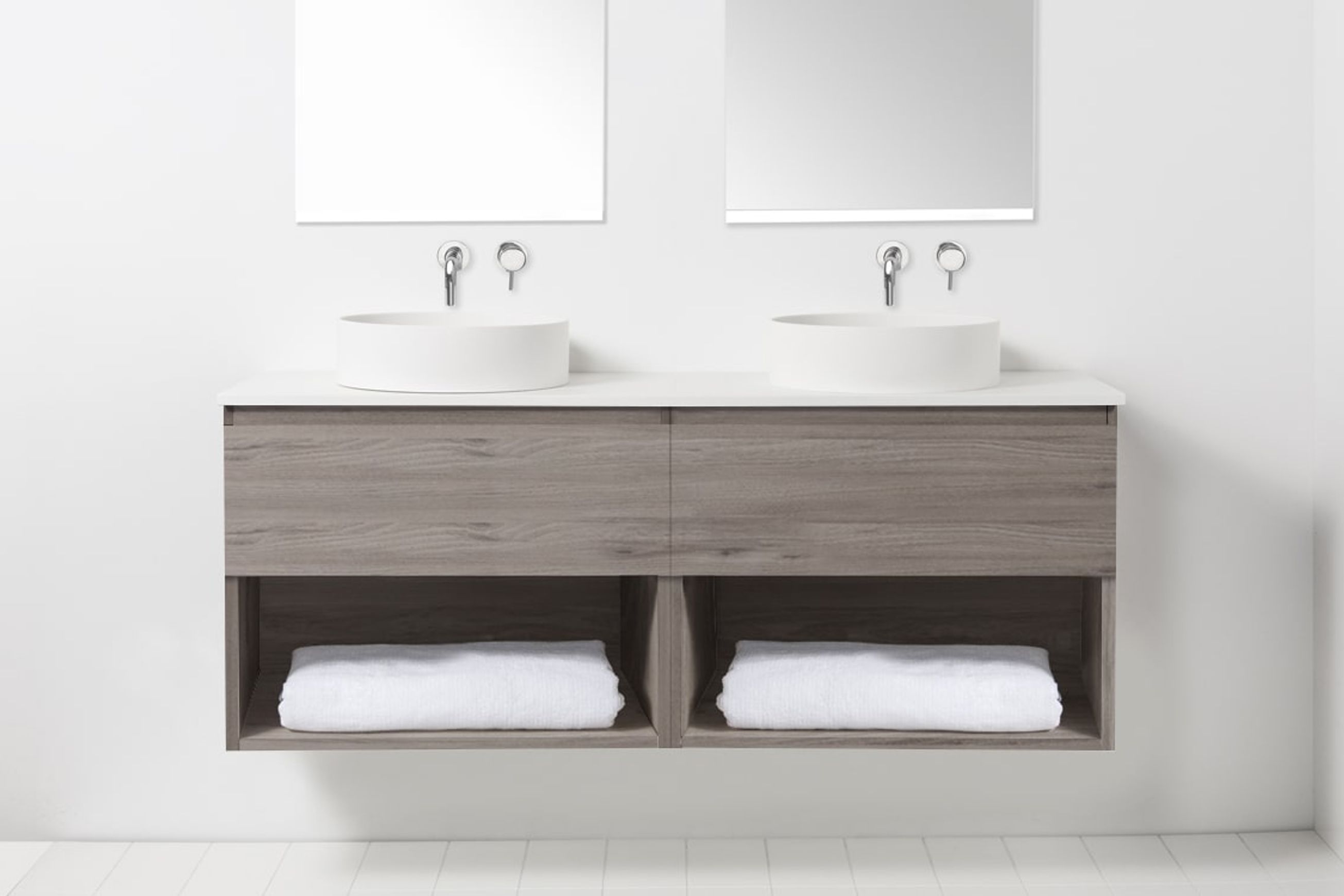 Soft Solid-Surface 1550, 2 Drawers, 2 Open Shelves