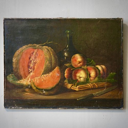 French Antique Still-Life Oil Painting