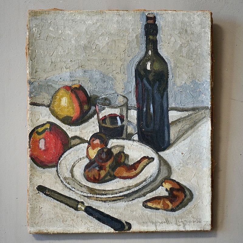 French Antique Still-Life Oil Painting