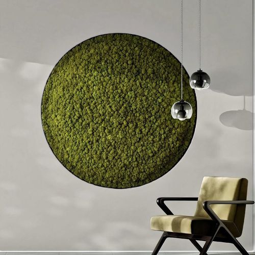 Round Moss Wall Art - Solo Reindeer