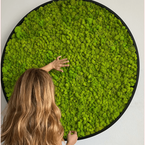 Round Moss Wall Art - Solo Reindeer