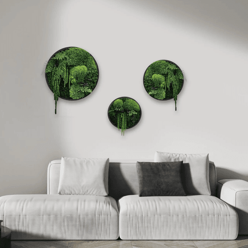Round Moss Wall Art - Forest