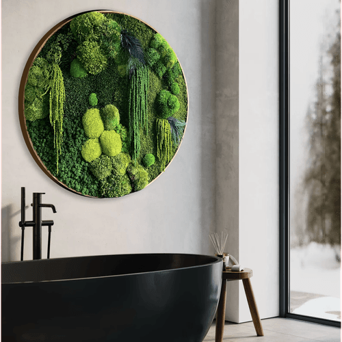 Round Moss Wall Art - L Forest