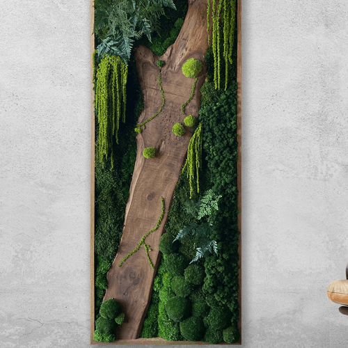 Moss Wall Art - Live Edge Wood