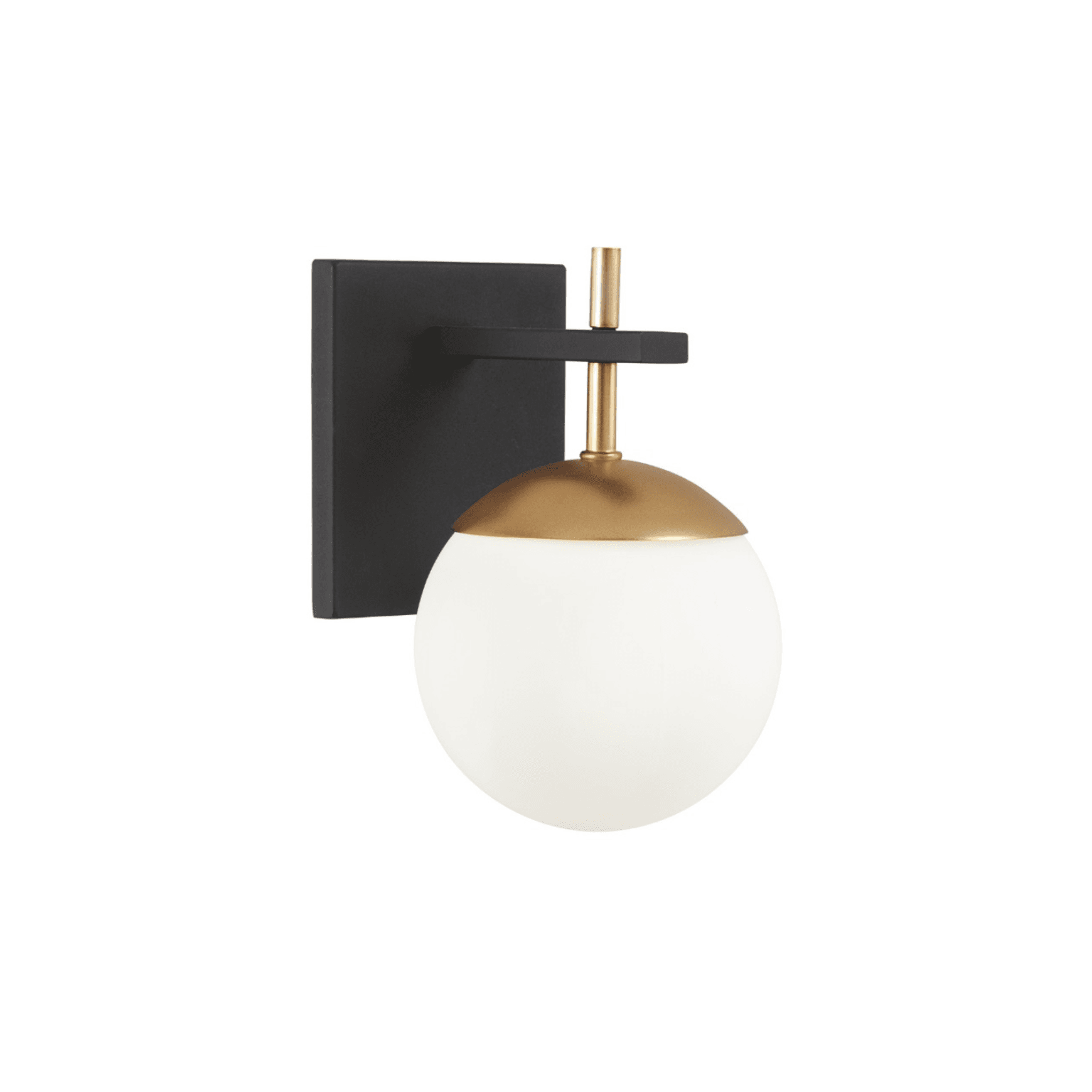 Johnson 1 Light Wall Light in Aged Gold & Black