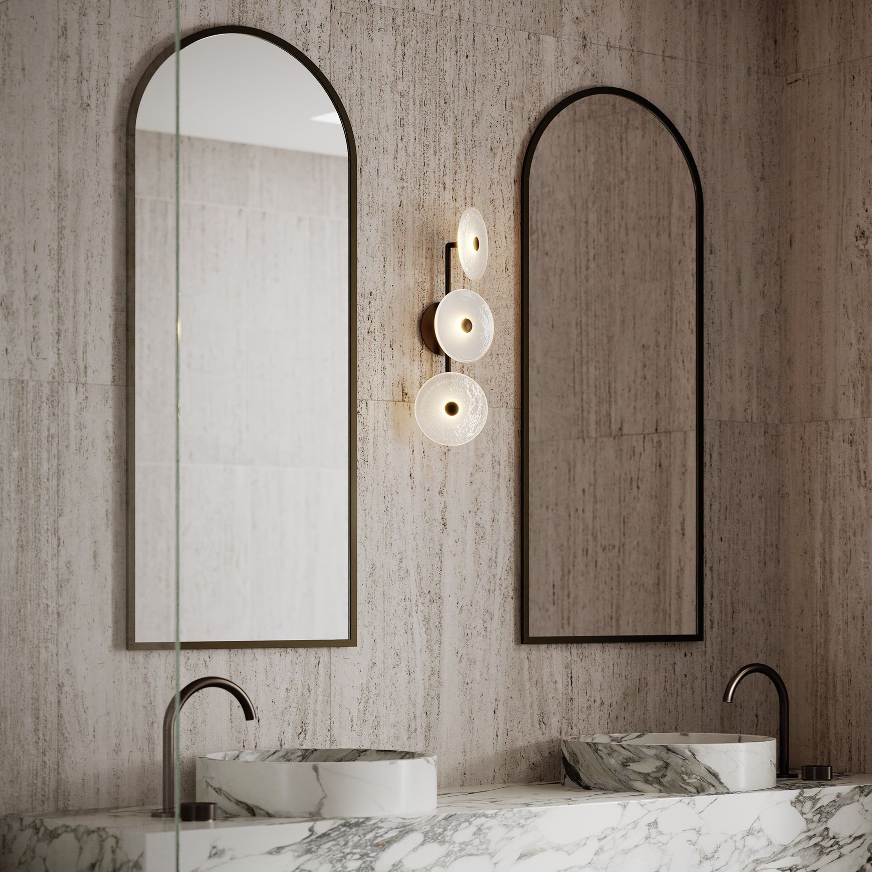 Coral Trio Rod Wall Light - (Off-Centered)