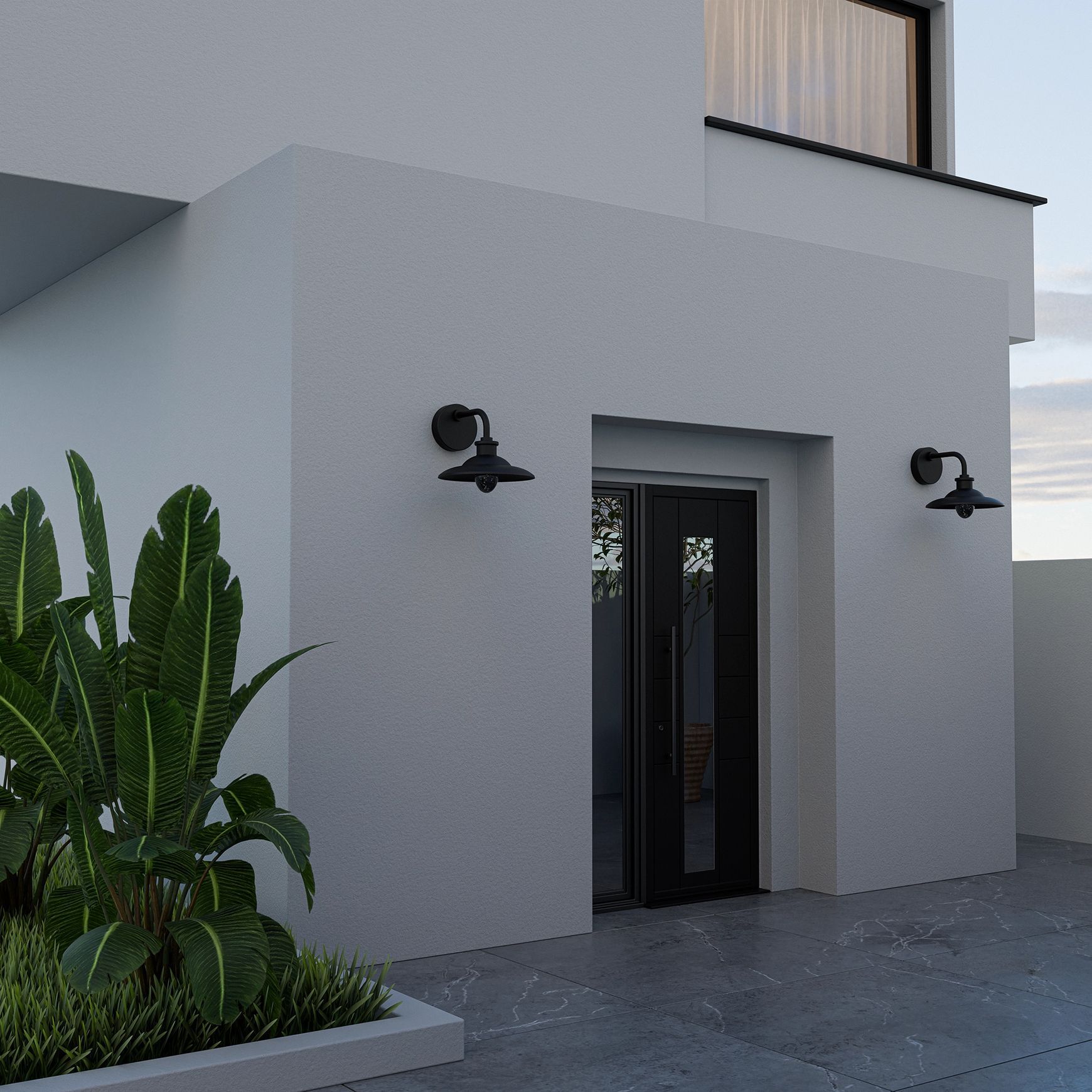 Cuscus Steel and Glass Exterior Wall Light