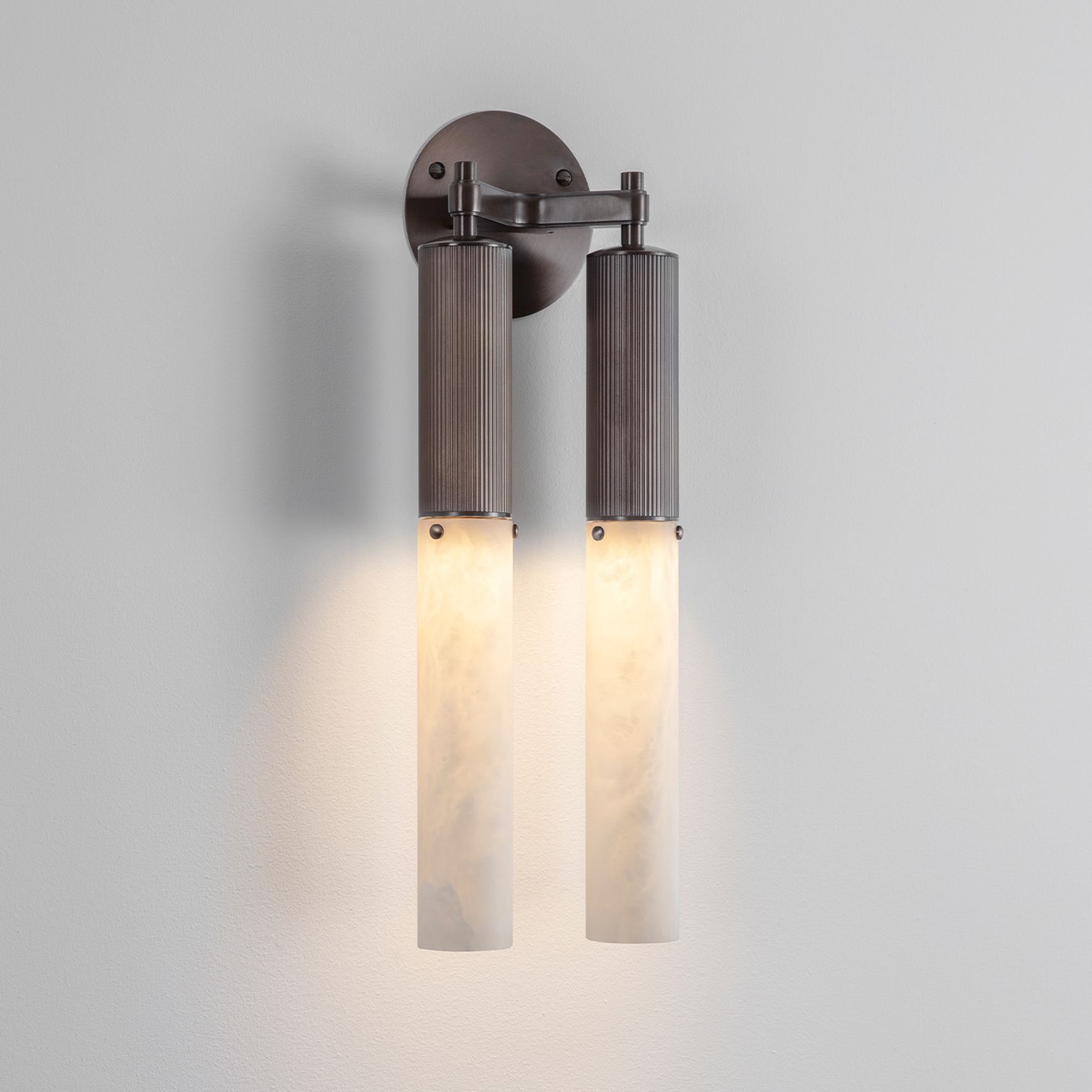 Flume Alabaster Double Wall Light