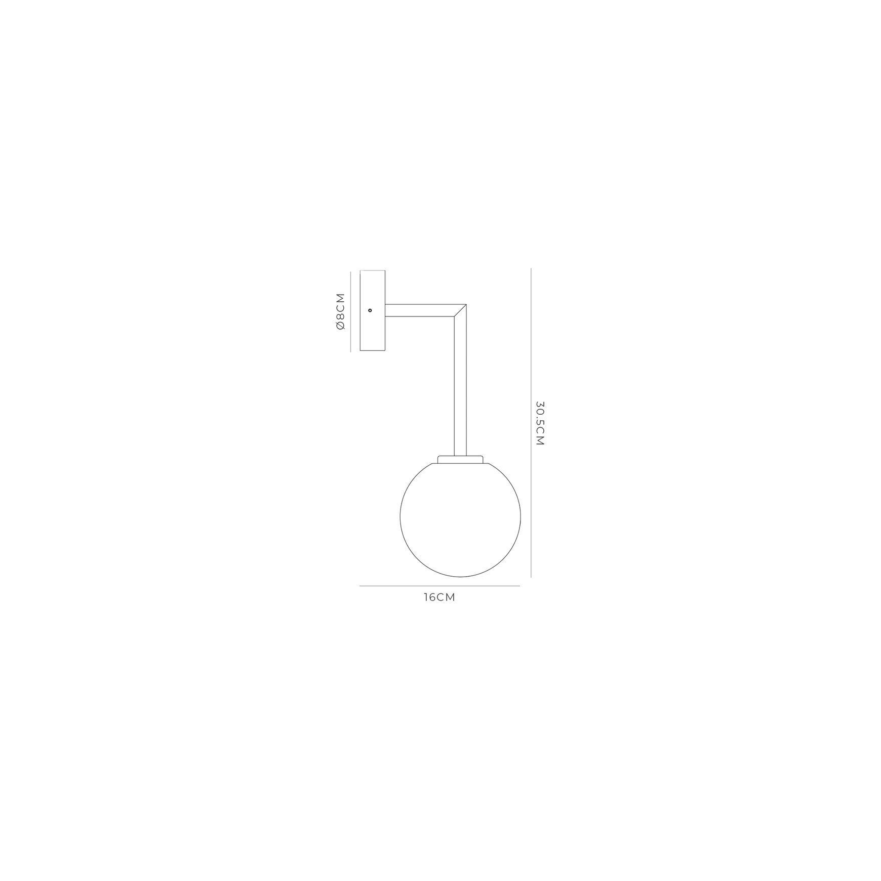 Orb Long Arm Wall Light
