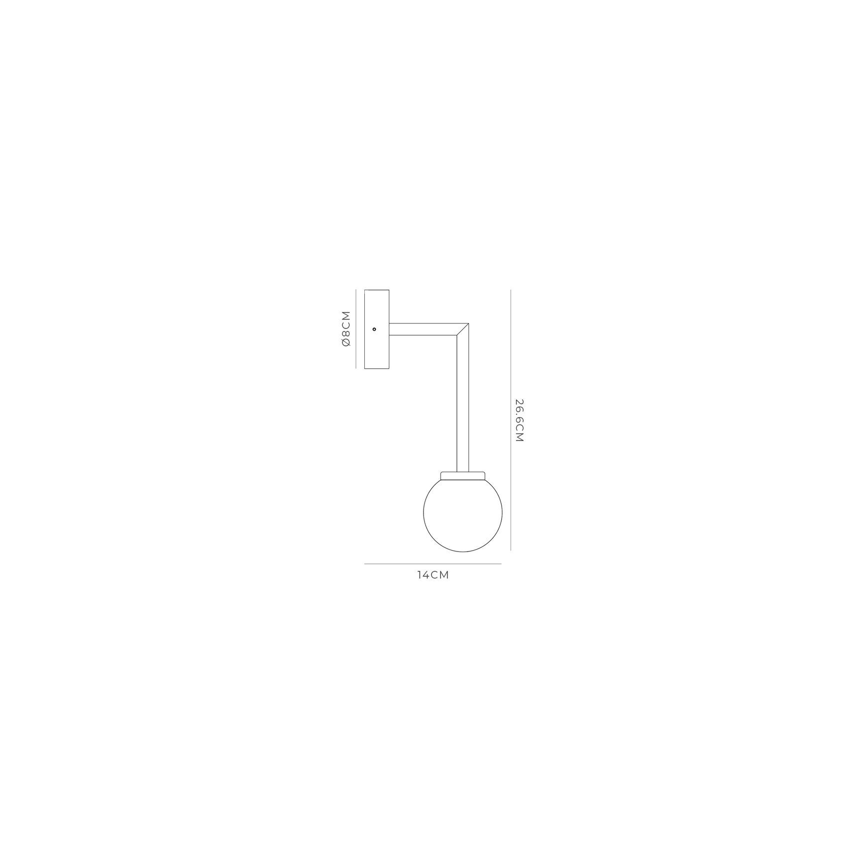 Orb Long Arm Wall Light