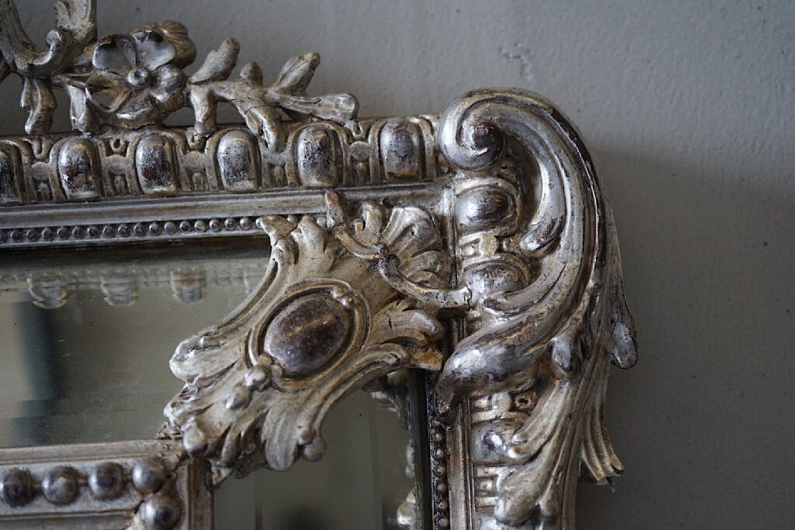 Antique French Régence Silver Mirror