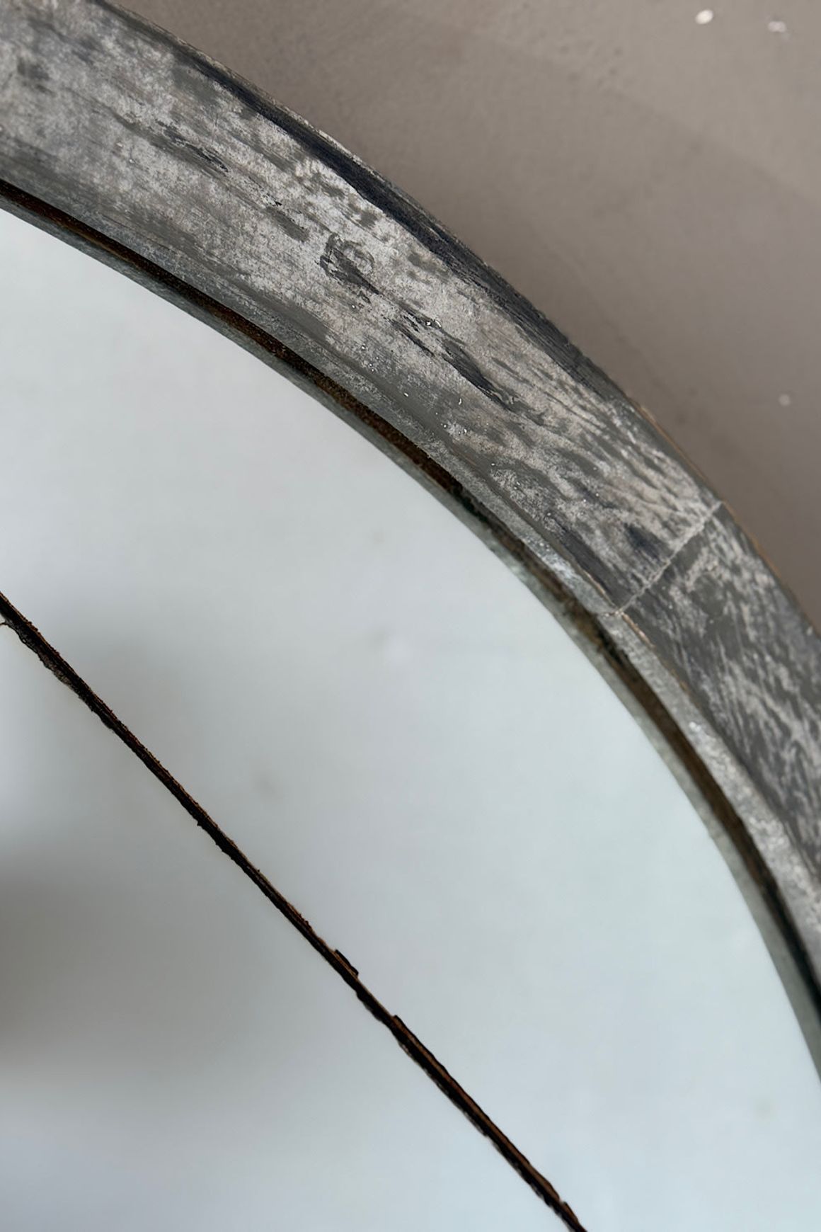 Round Painted French Mirror