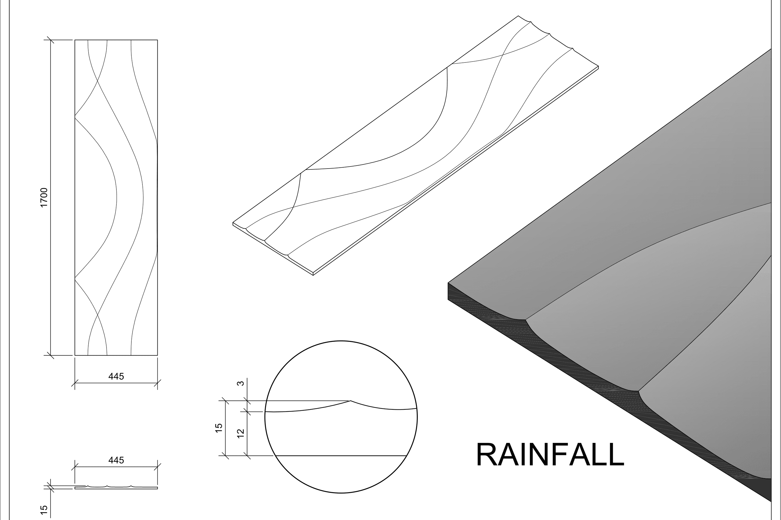 Roctex Rainfall 3D Wall Panel