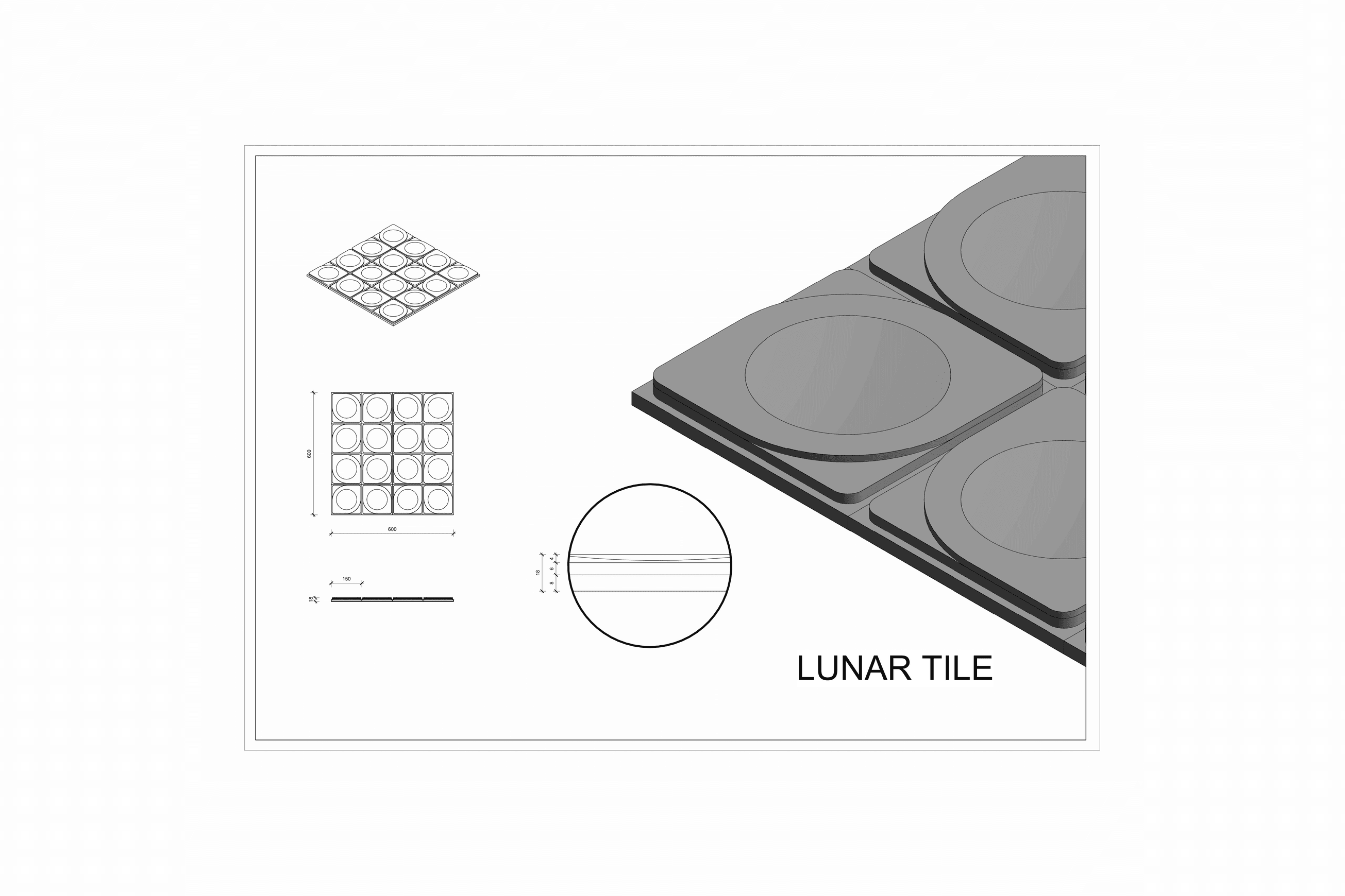 Roctex Lunar Tile 3D Wall Panel