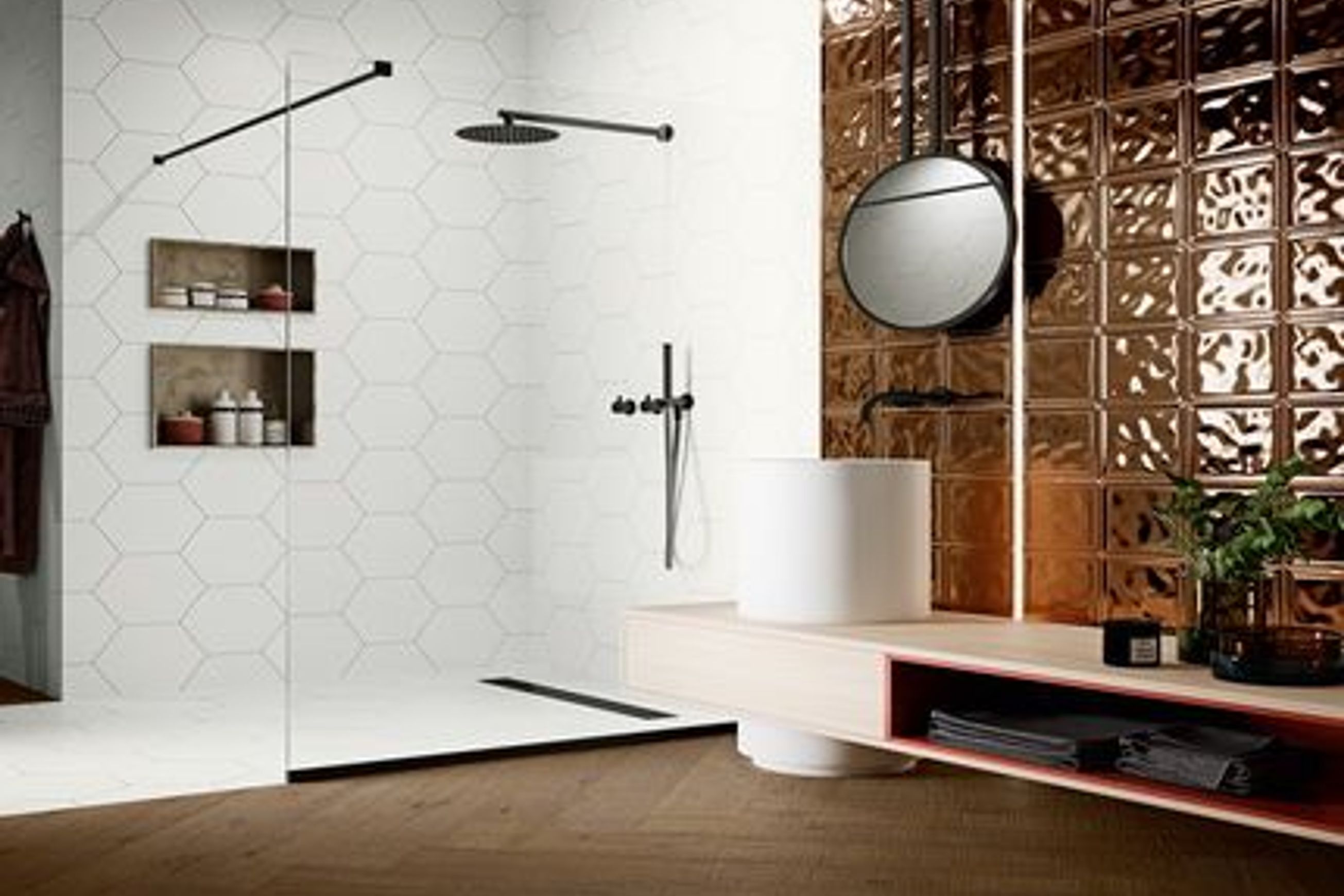 Glass Titanium Pave Wall Tiles