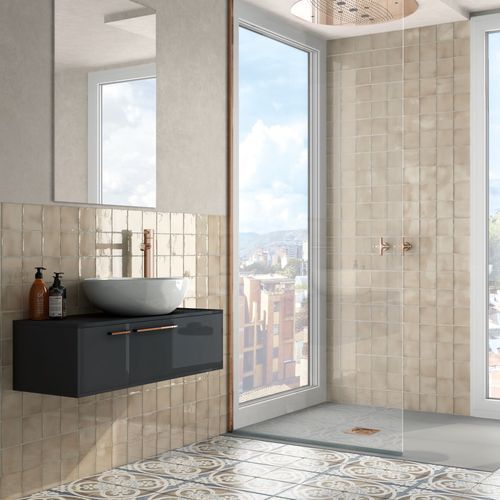 Marlowe Beige Gloss Wall Tile 100x100x10mm
