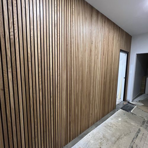 Timber Slat Feature Wall —Solid Oak