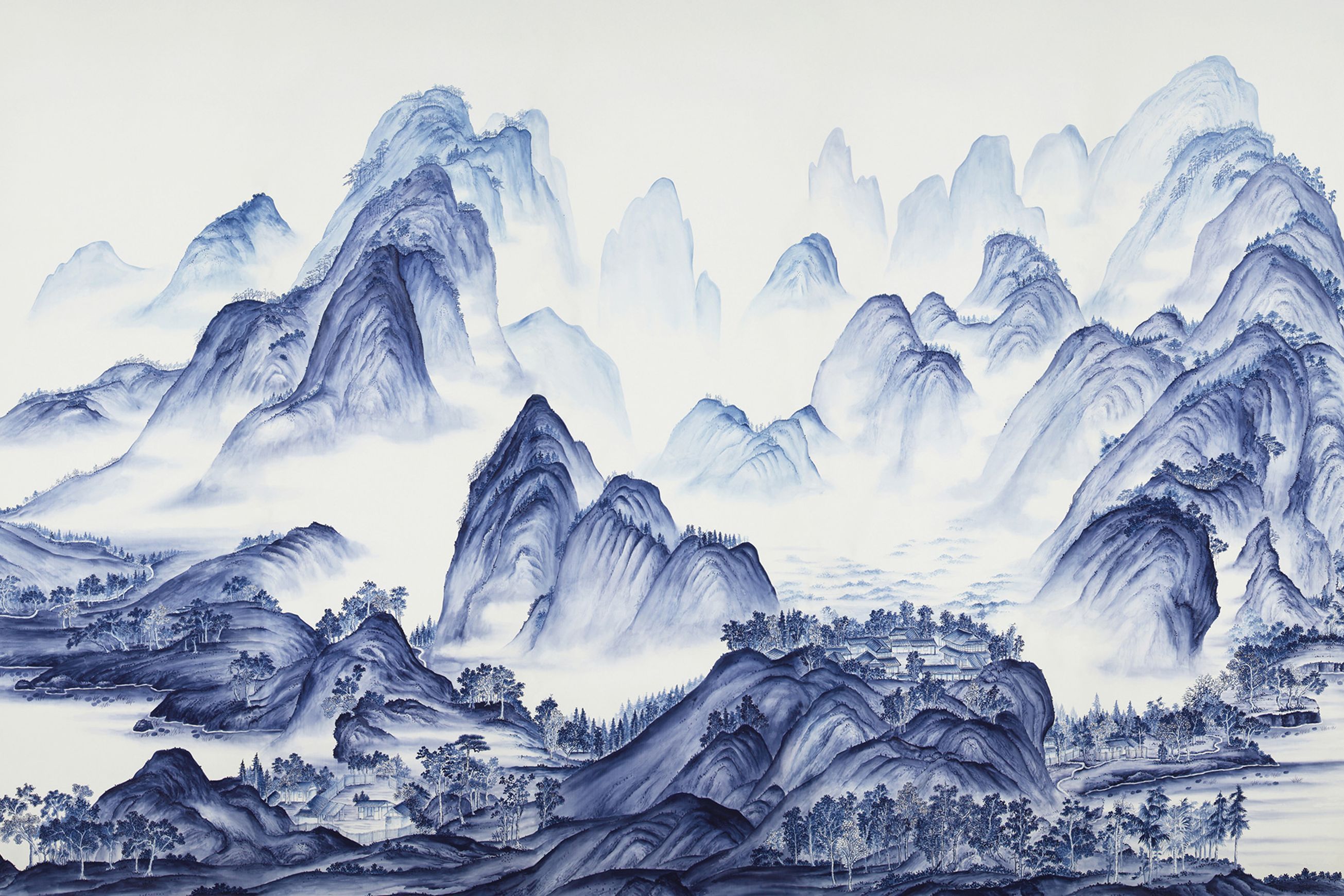 De Gournay Thousand Li of Rivers & Mountains |Wallpaper