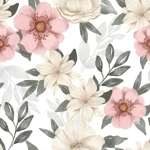 Summer Floral Wallpaper - White