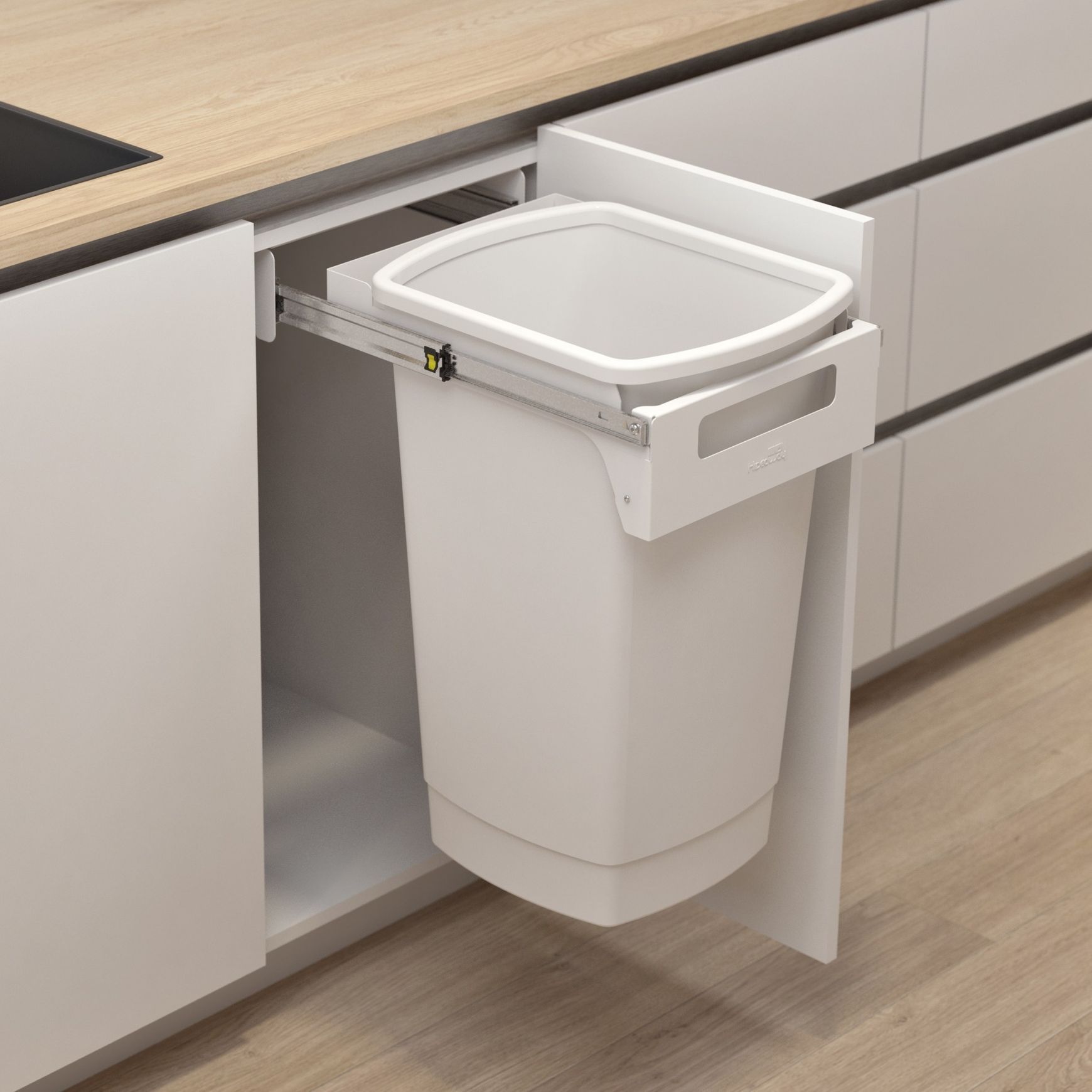 Hideaway Compact Bin 1 x 50L Bucket | Handle Pull