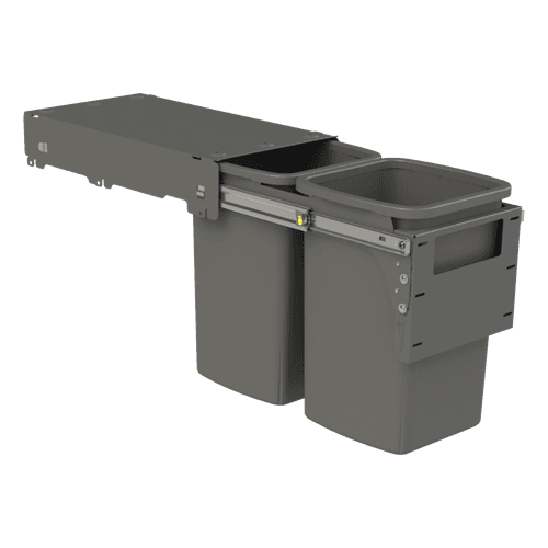 Hideaway Compact Bins 2 x 16L Buckets | Door Pull
