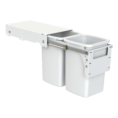 Hideaway Compact Bins 2 x 16L Buckets | Door Pull