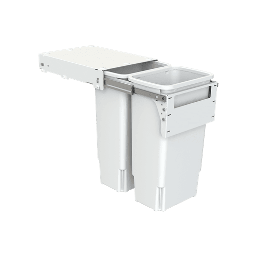 Hideaway Compact Bins 2 x 35L Buckets | Door Pull