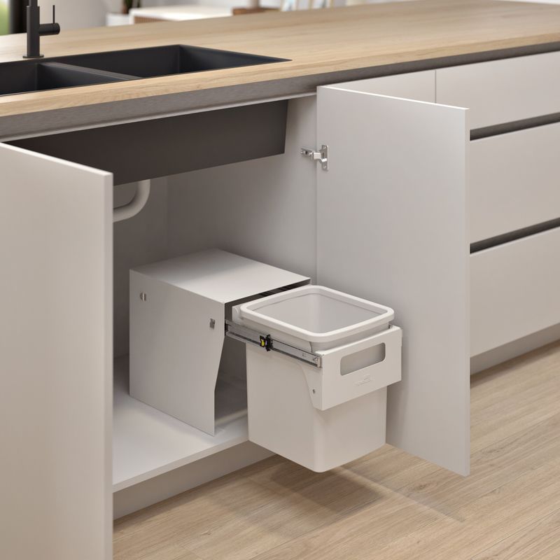 Compact Floor Mount Bin 1 x 15L | Handle Pull