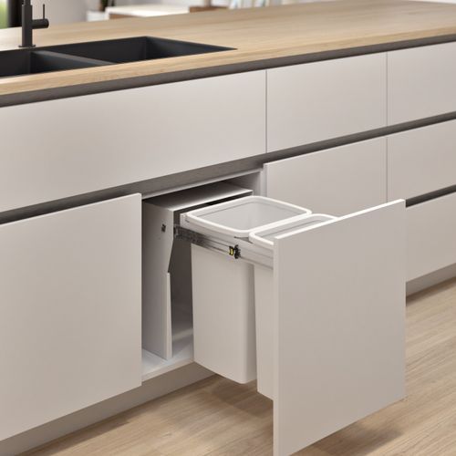 Compact Floor Mount 2 x 20L |  Door Pull | White