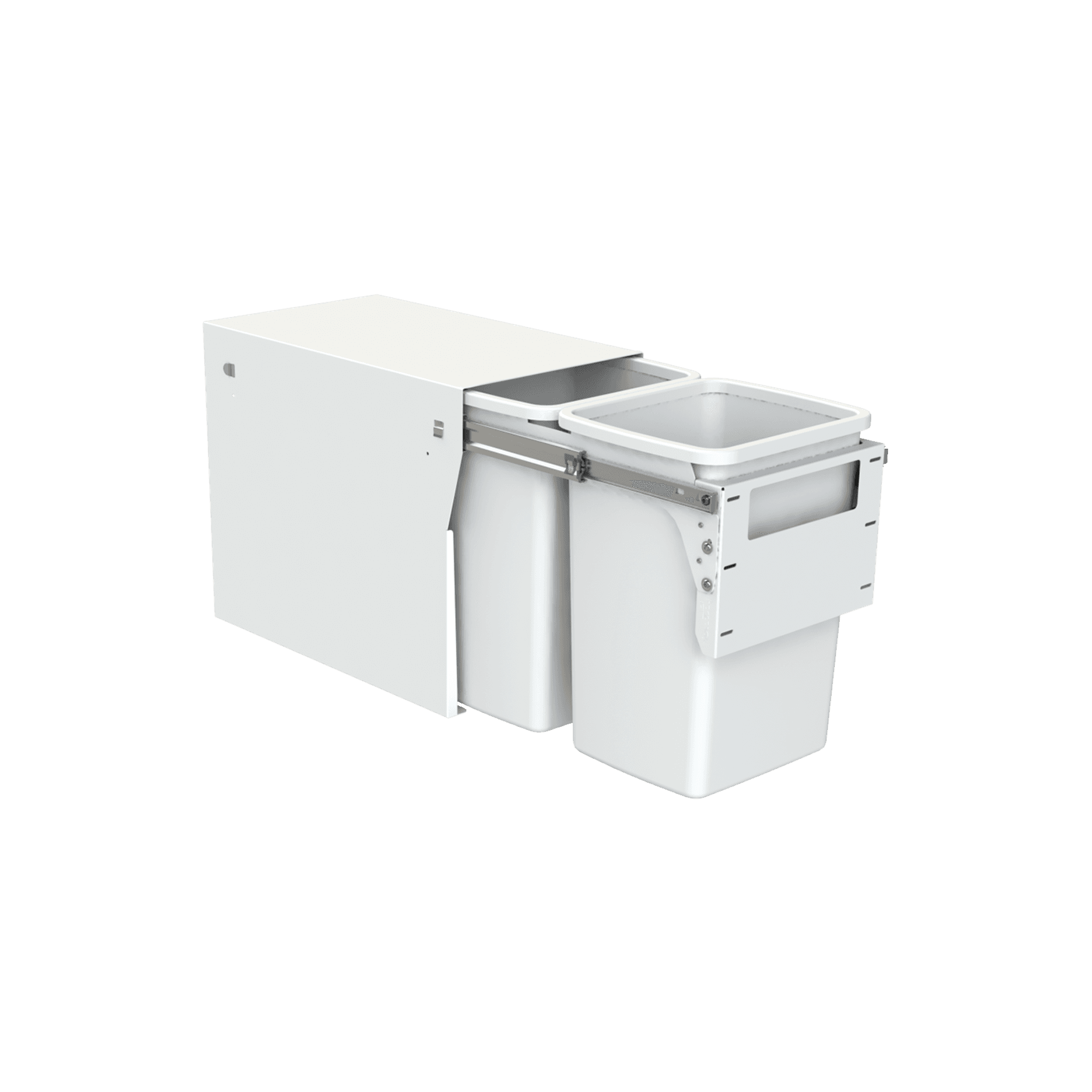 Compact Floor Mount 2 x 20L |  Door Pull | White