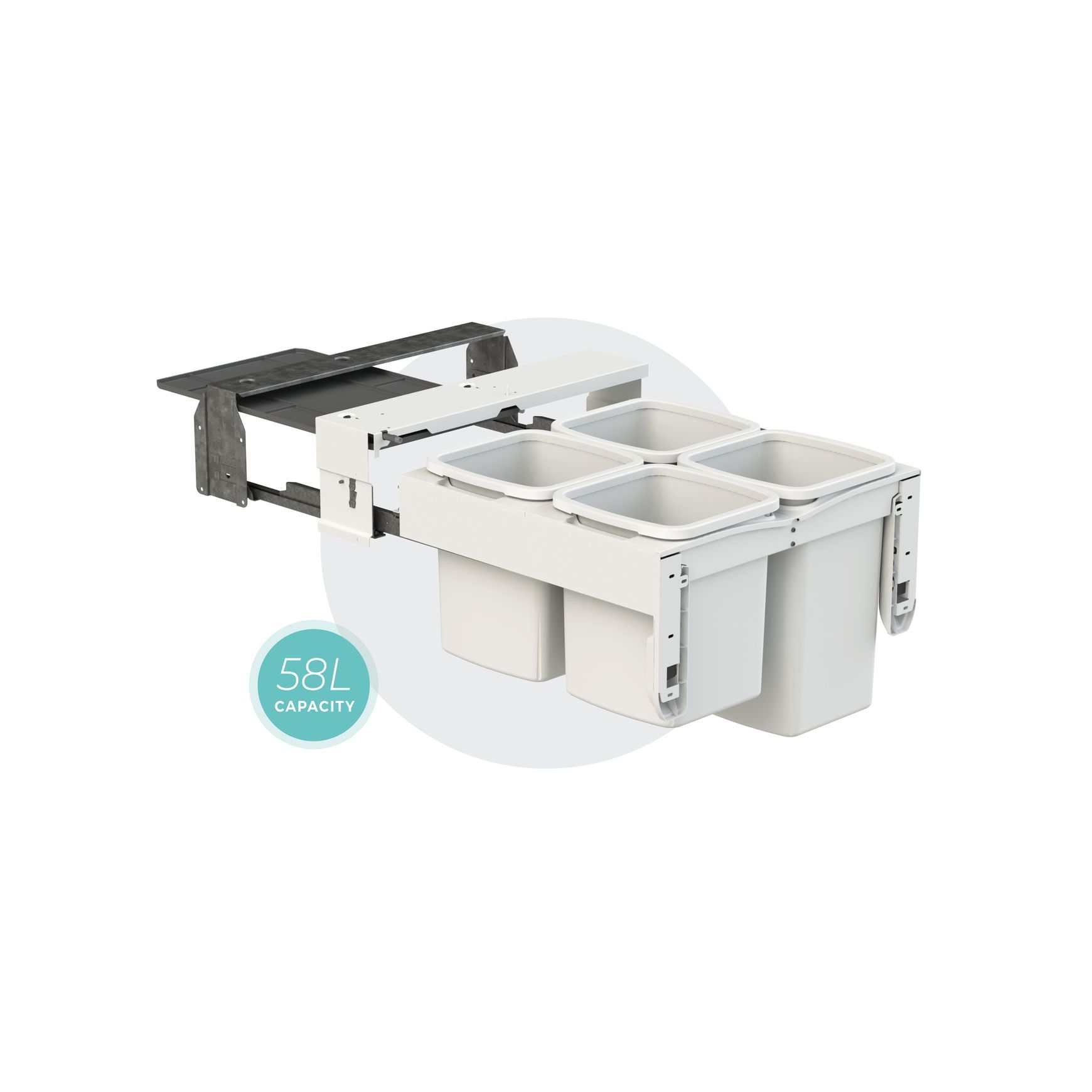 Concelo 2x13L 2x16L Buckets | Waste + Recycling | White