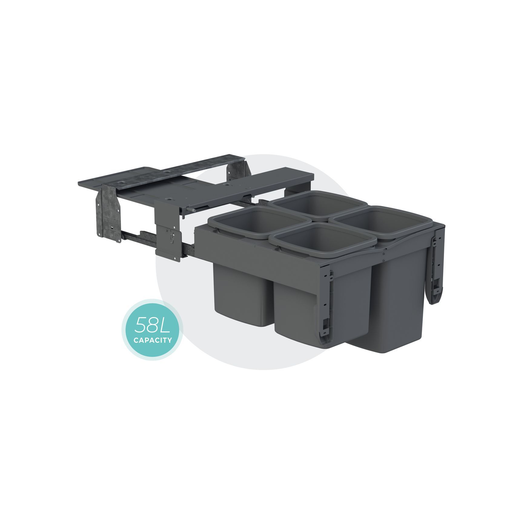 Concelo 2x13L 2x16L Buckets | Waste + Recycling | White