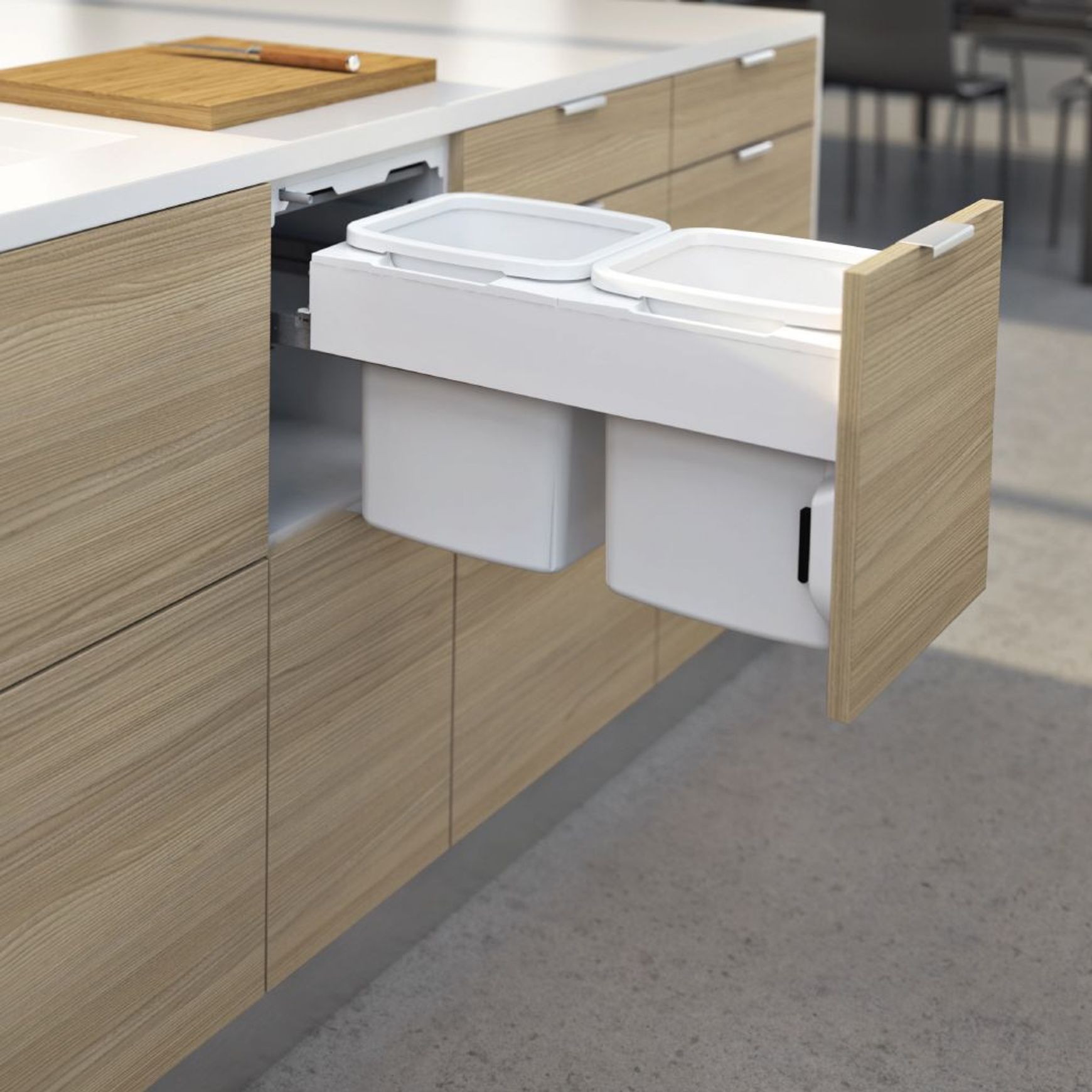 Concelo 2 x 13L Buckets | Door Pull | White