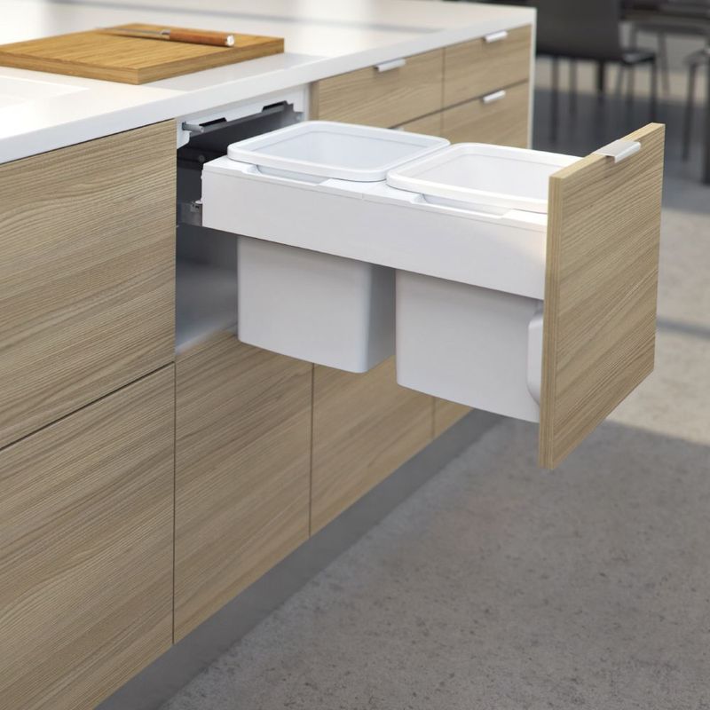 Concelo 2 x 15L Buckets | Door Pull | White