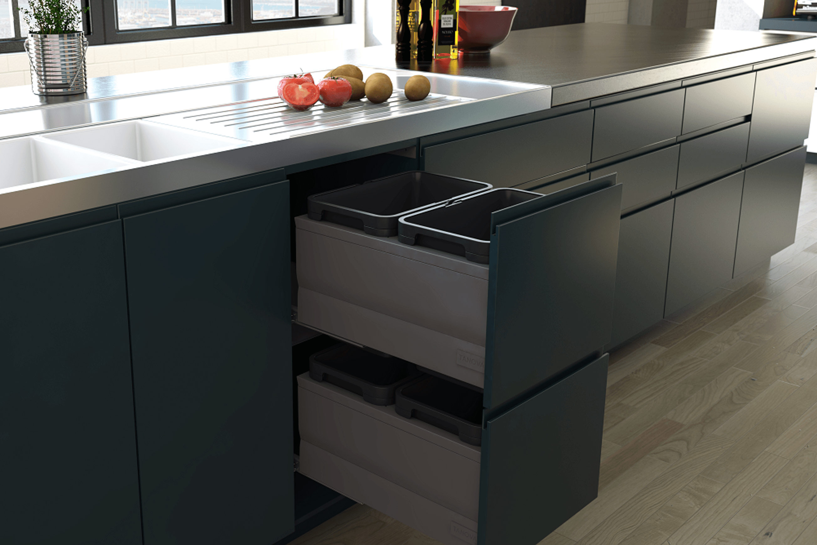 Tanova Designer Series Kitchen Waste Bins