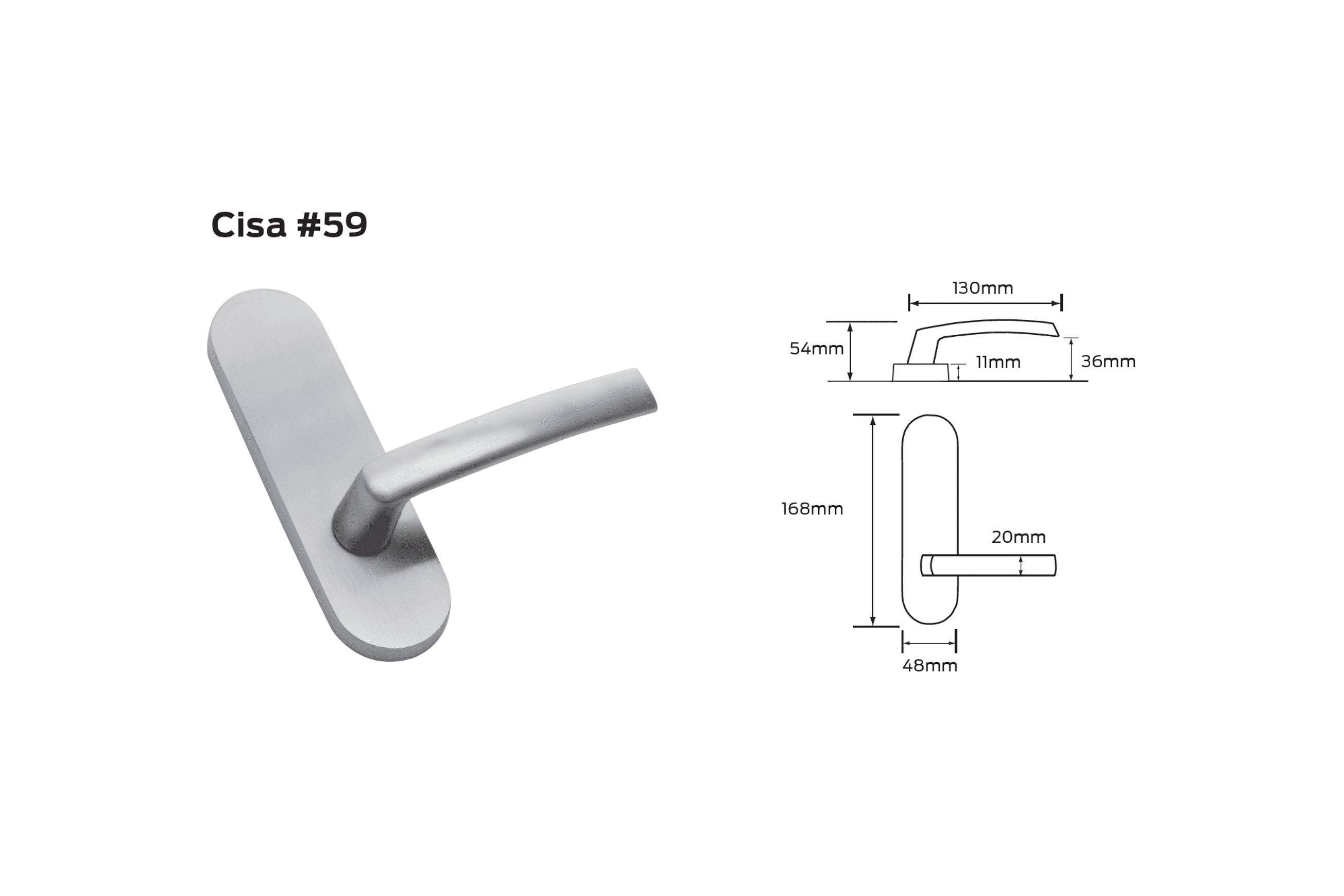 Legge 500 Series Cisa (59) Door Furniture