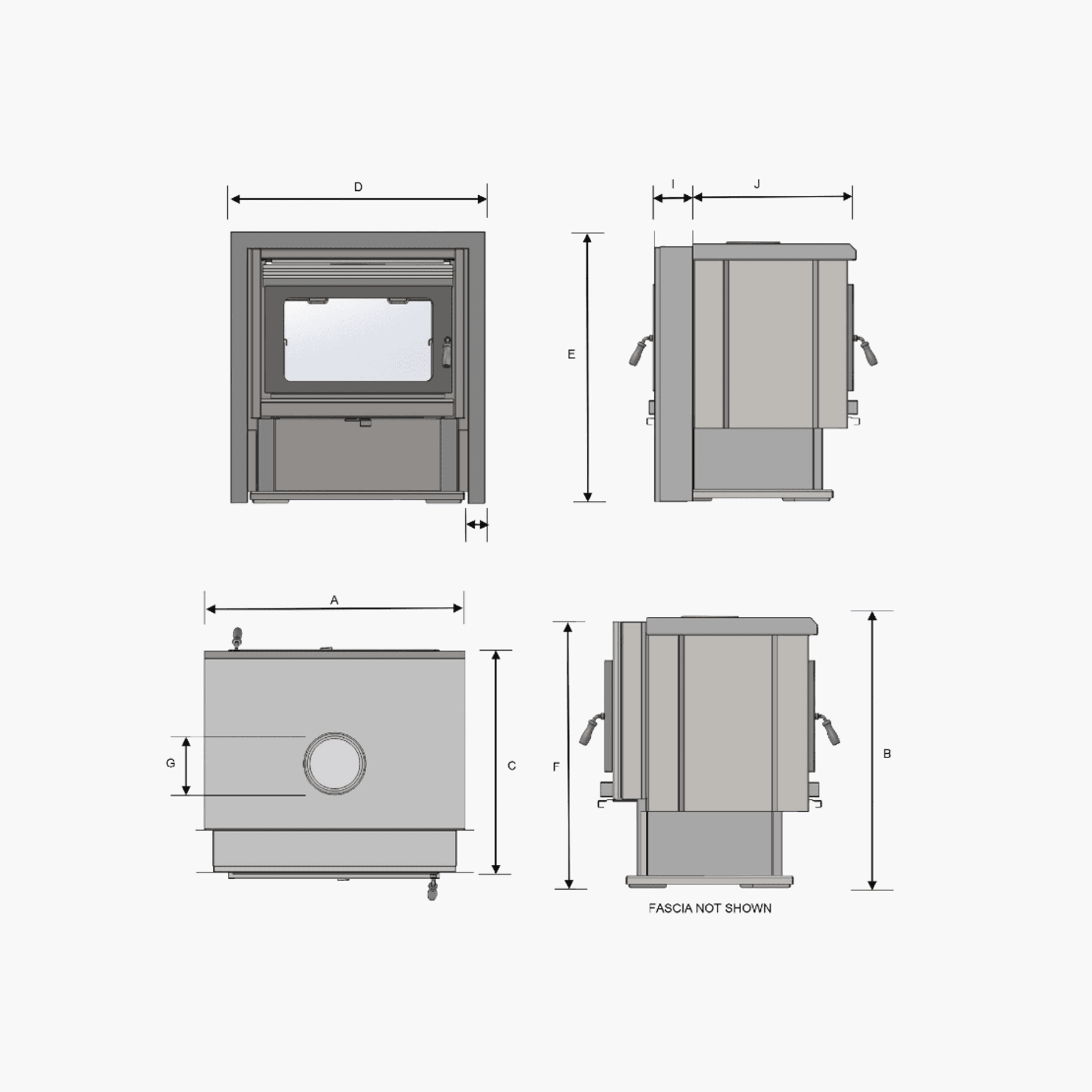 Kemlan-Coupe Wall Penetration Double Sided Rural Wood Fireplace