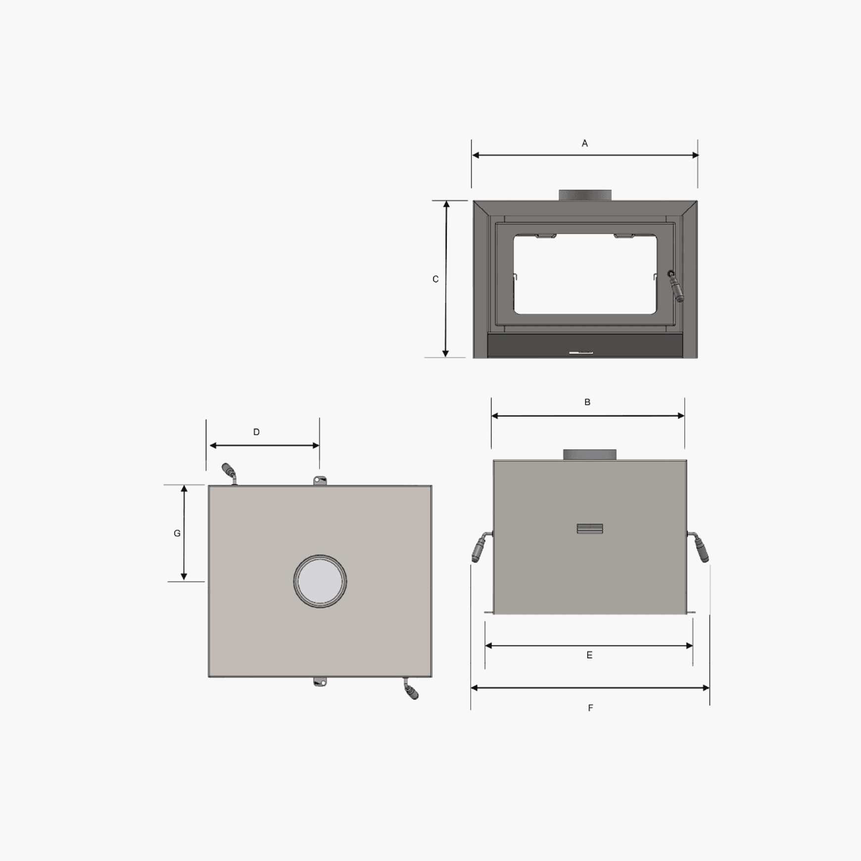 Kemlan See-Through Cube Rural Wood Fireplace