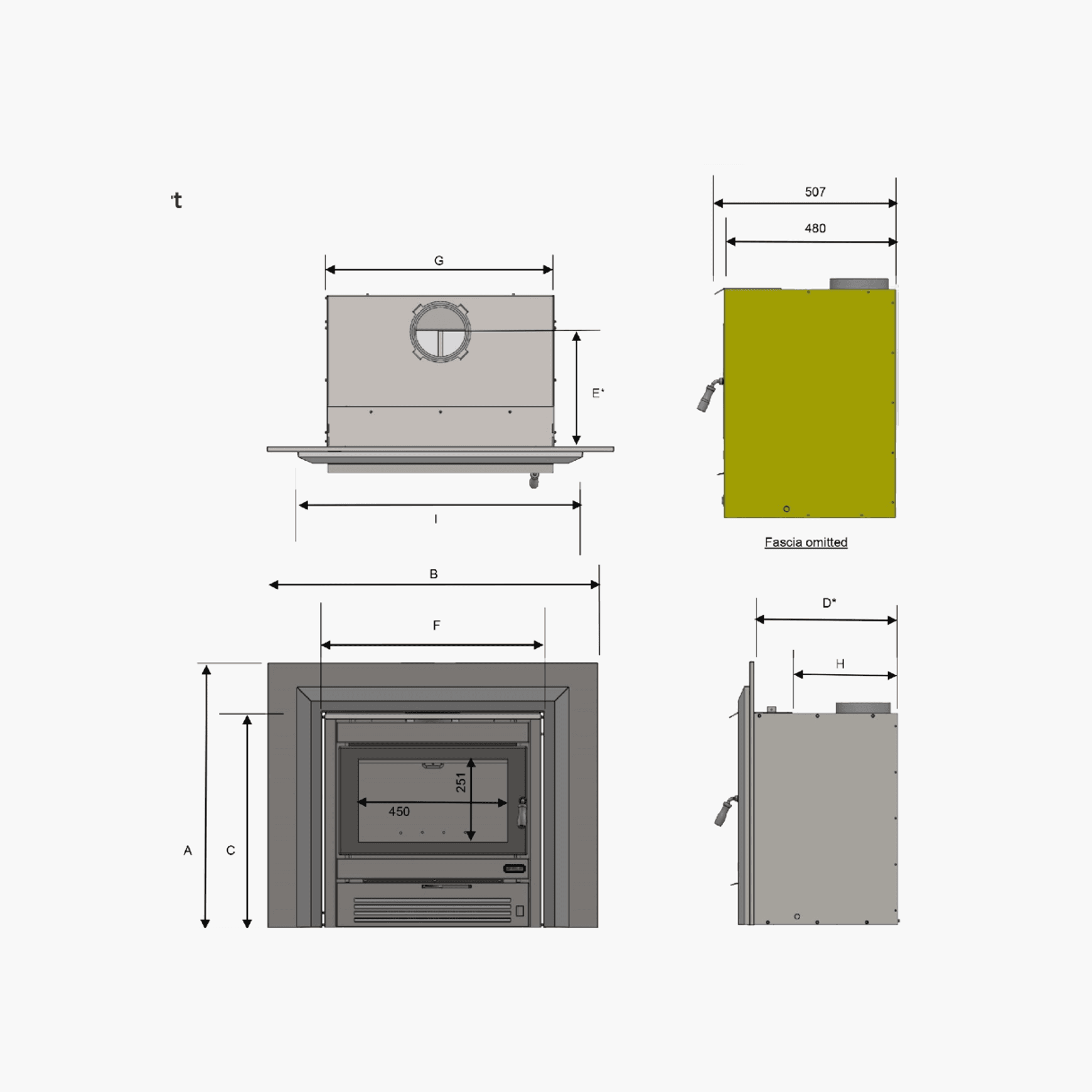 Kemlan Super Nova Insert Rural Wood Fireplace