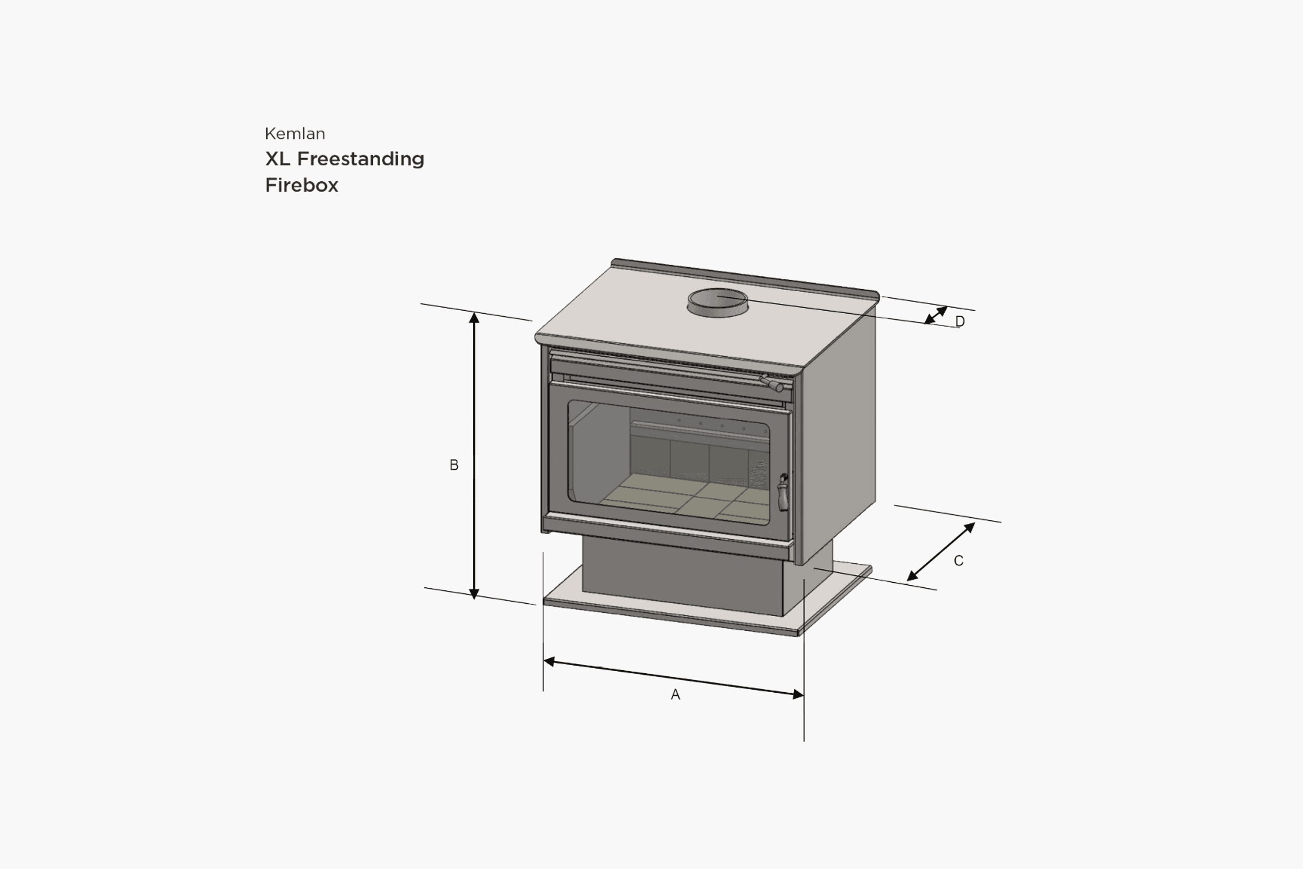 Kemlan XL Freestanding Rural Wood Fireplace