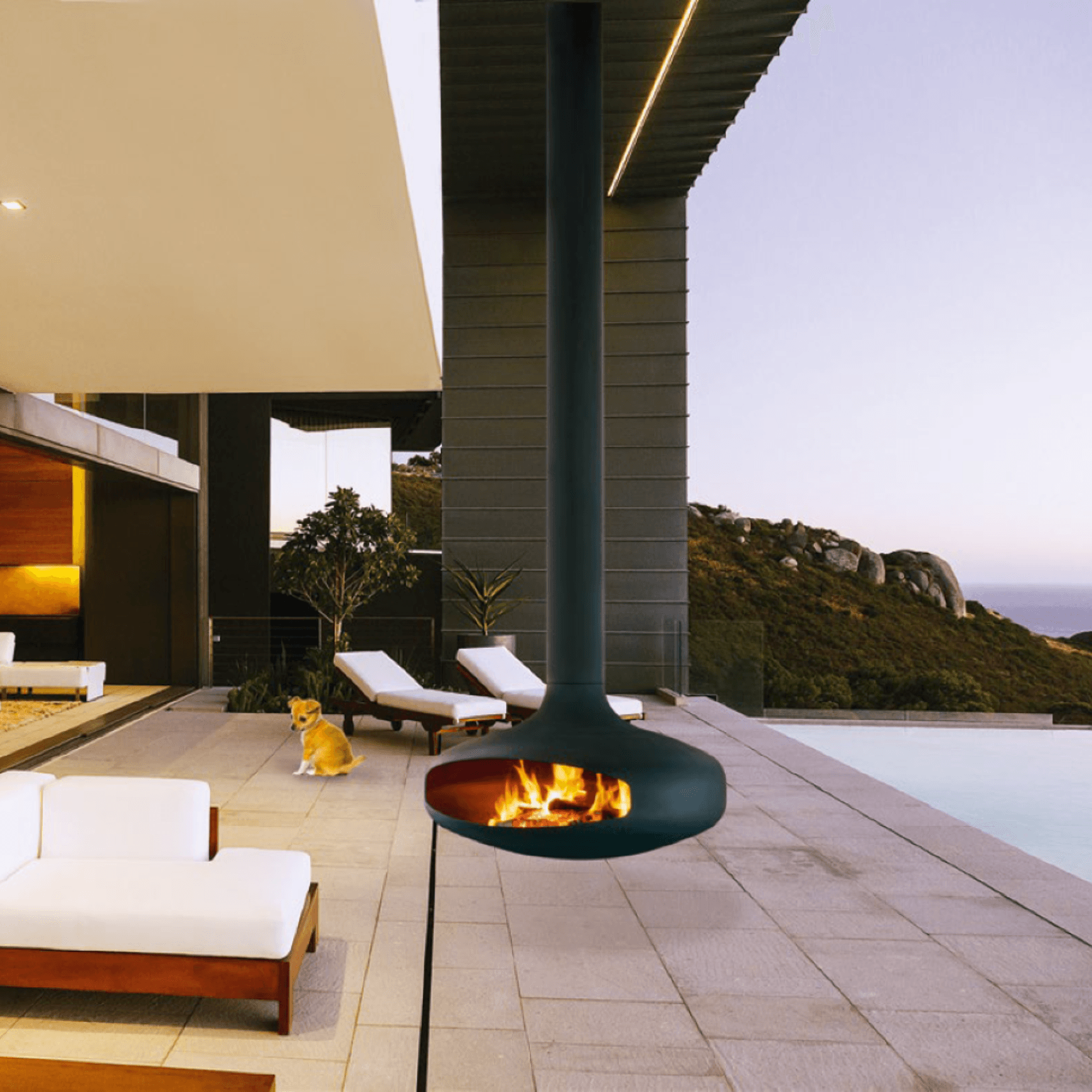 Domo Suspended Outdoor Fireplace