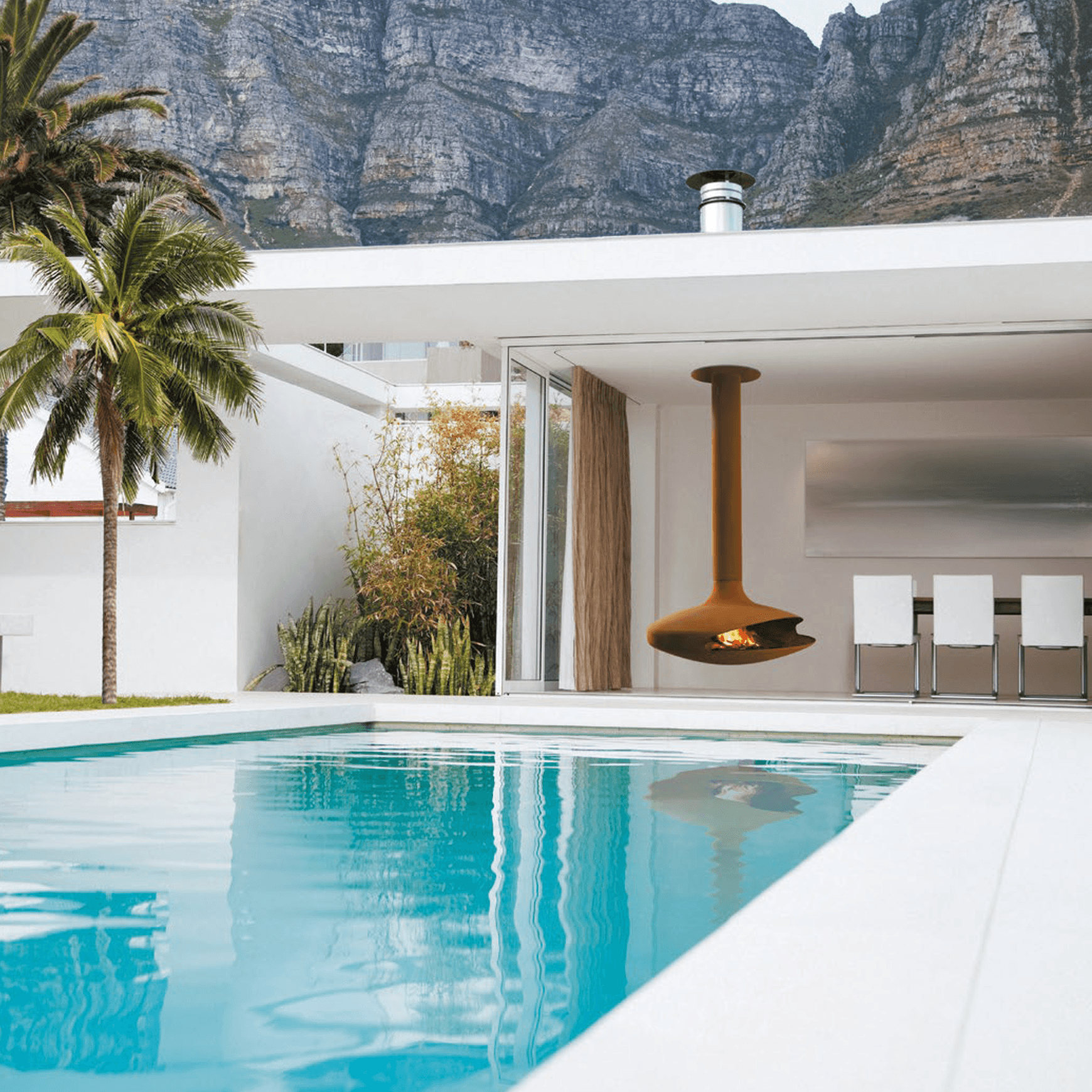 Gyrofocus Suspended Outdoor Fireplace