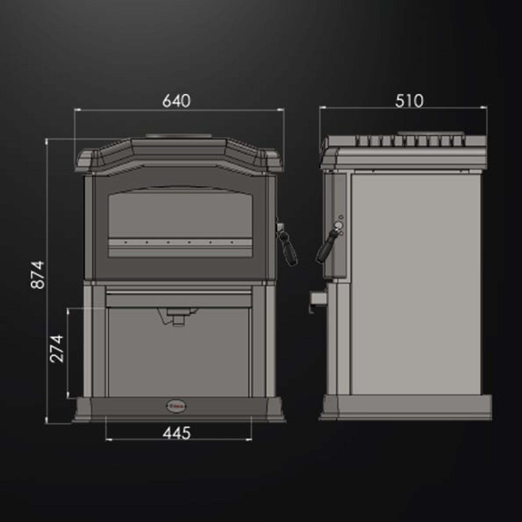 Kemlan C24 Wood Stack Fireplace