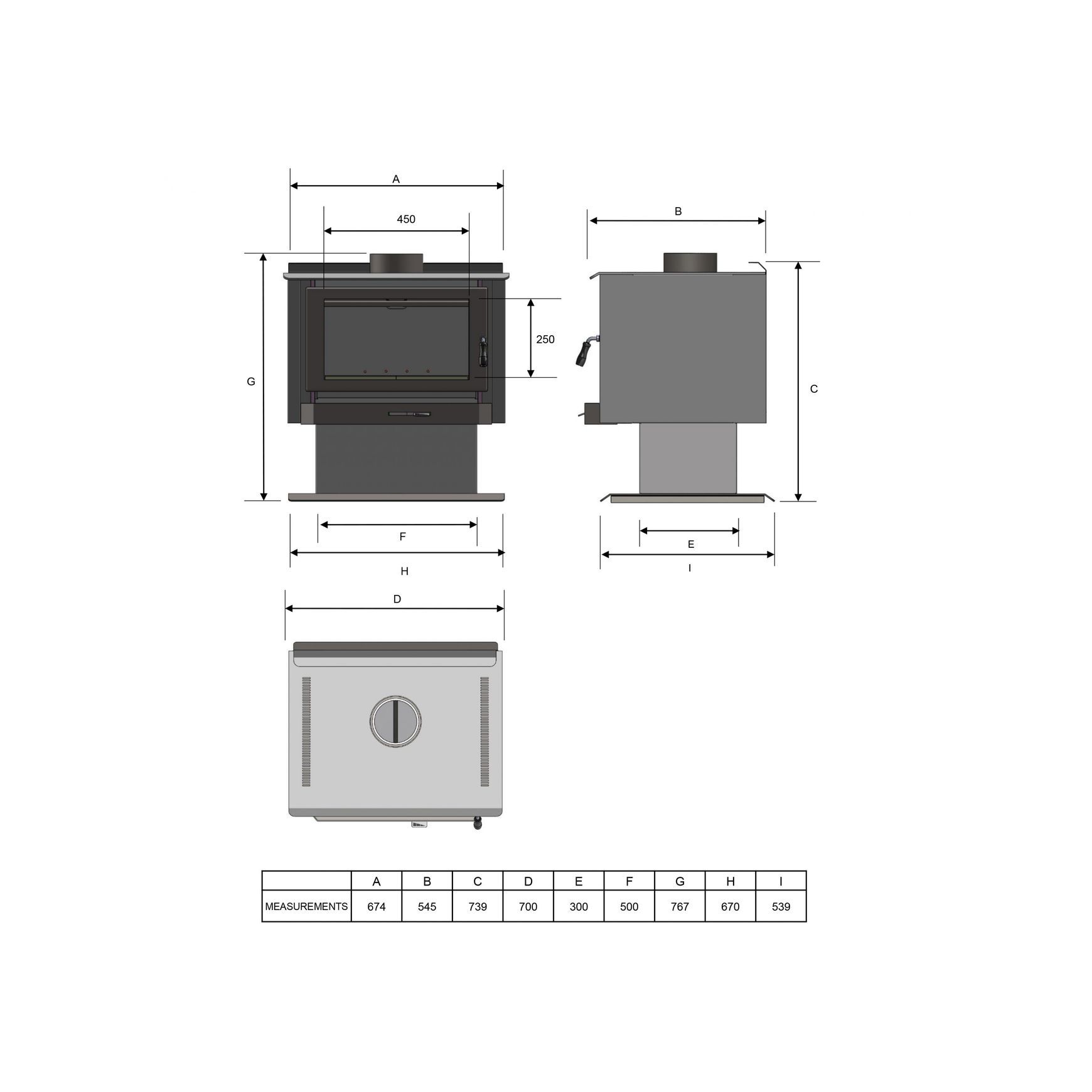Kemlan Tempo Grand Wood Fireplace With 4M Flue Kit