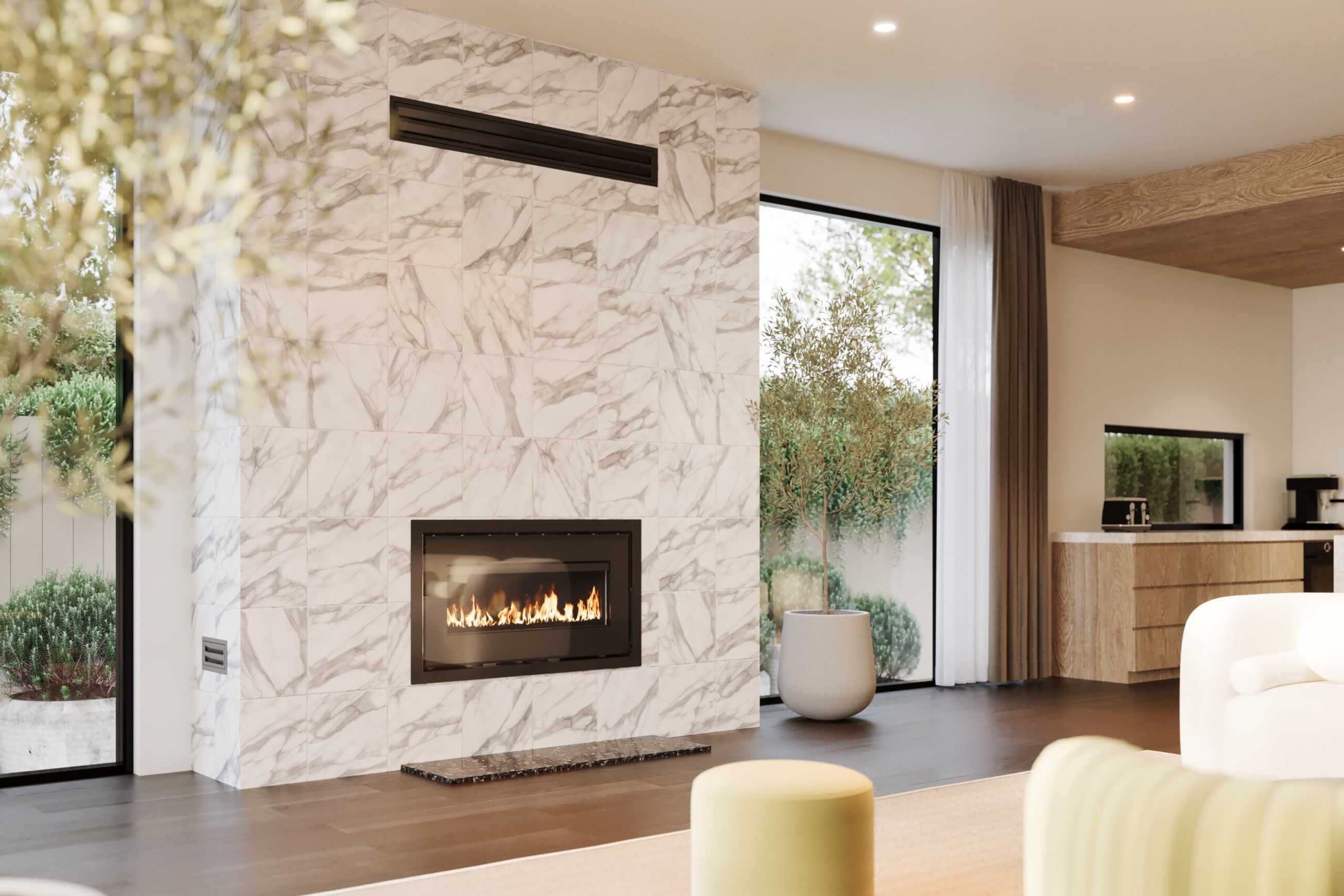 Visionline Taurus Double-Sided Inbuilt Wood Fire