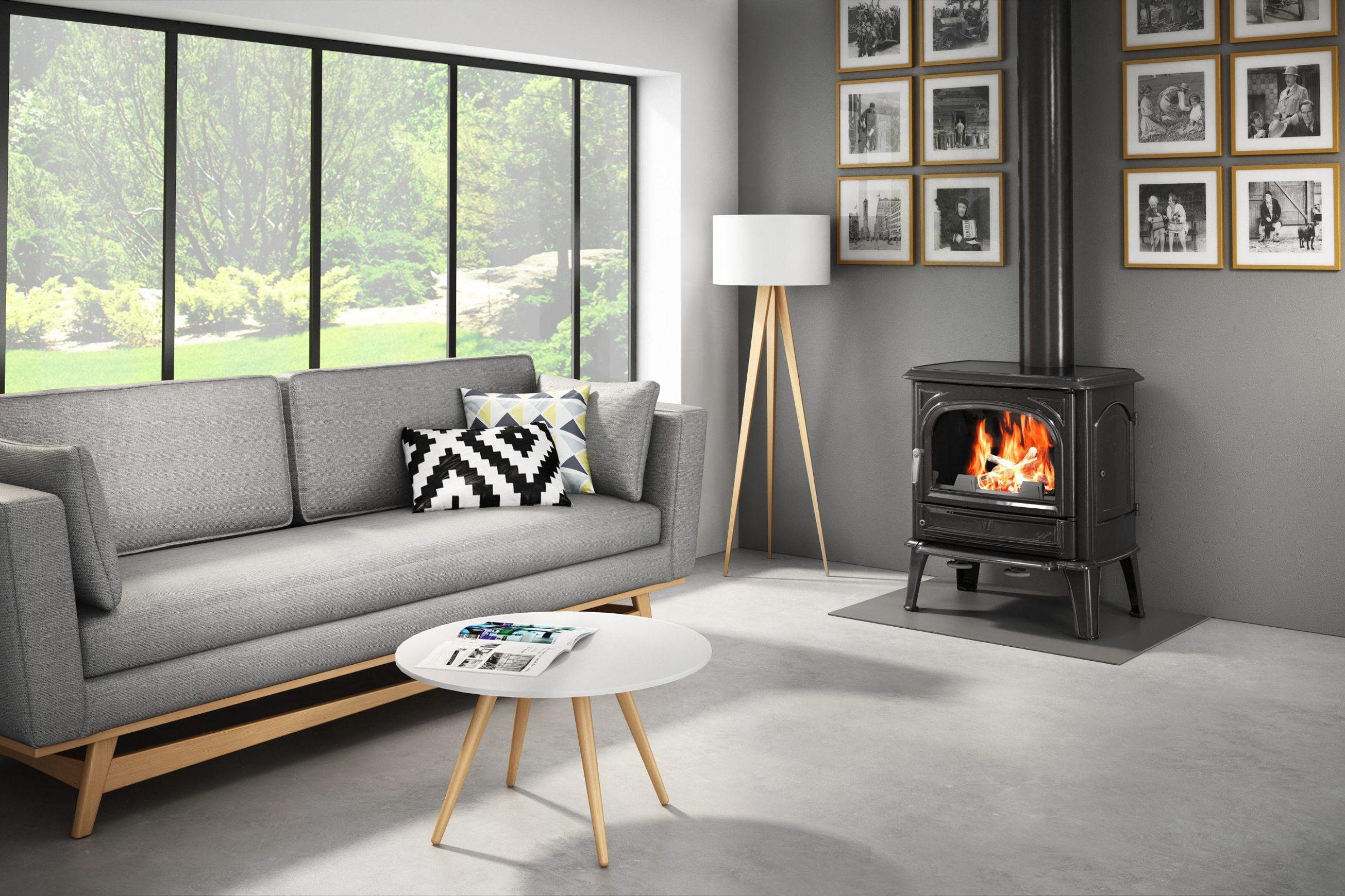 Seguin Saphir Freestanding Fireplace - Grey